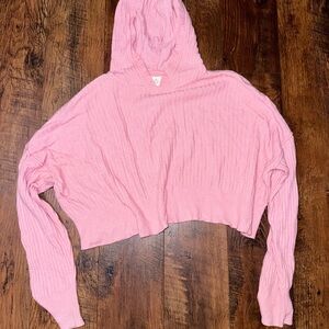 Aerie Pink Cropped Hoodie